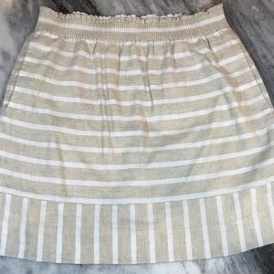 J Crew Linen Striped Skirt